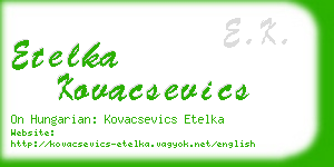 etelka kovacsevics business card